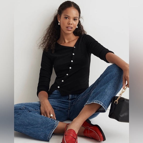 Madewell Asymmetrical Button-Front Cardigan - Picture 2 of 11